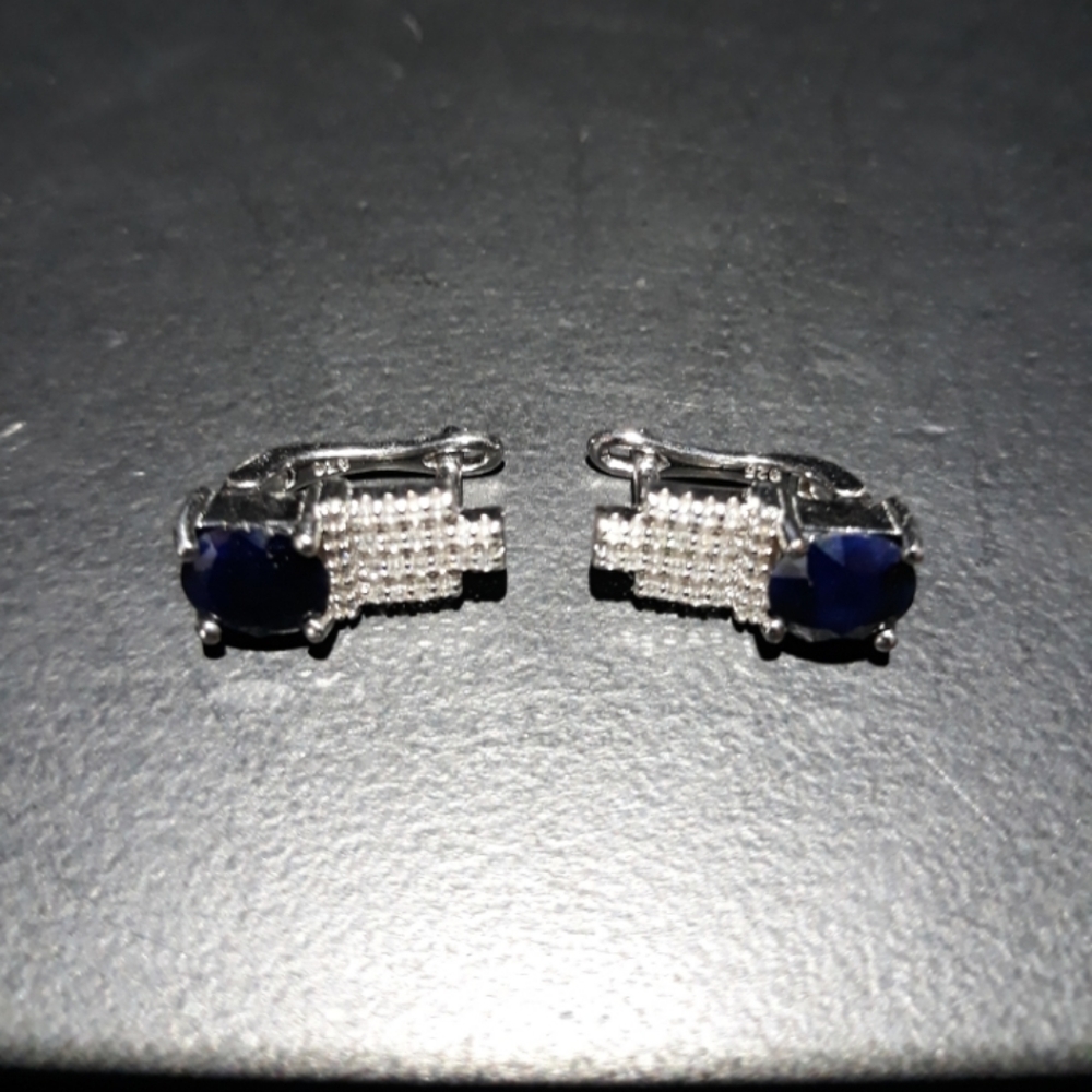 Natural Blue Sapphire Earrings c5